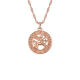 ROXI 12 Zodiac Sign Constellations Pendants Necklaces Rose Gold Necklace Women Men Jewelry Fashion Birthday Gifts collier femme