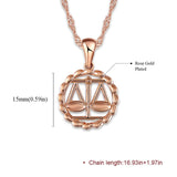 ROXI 12 Zodiac Sign Constellations Pendants Necklaces Rose Gold Necklace Women Men Jewelry Fashion Birthday Gifts collier femme