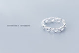 ROXI 925 Sterling Silver Heart Rings for Women Cross Finger Rings Minimalist Twist Rope Adjustable Ring Stackable Party Jewelry