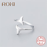 ROXI 925 Sterling Silver Ring Fashion Women Mermaid Tail Rings for Women Girl Open Ring Jewelry anillos plata 925 para mujer