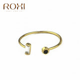 ROXI 925 Sterling Silver Ring Opening Golden Luxury Austria Crystal Rings for Women Gift Adjustable Rounds CZ Open Midi Toe Ring