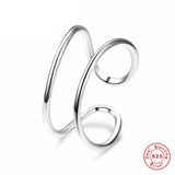 ROXI 925 Sterling Silver Rings For Women Adjustable anelli Wedding Engagement Rings Double Layer Fashion Jewelry anillos mujer