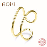 ROXI 925 Sterling Silver Rings For Women Adjustable anelli Wedding Engagement Rings Double Layer Fashion Jewelry anillos mujer