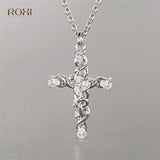 ROXI Crystal Rhinestone Cross Pendant Necklace Twisted Cross Chockers Necklace Women Jewelry 2019 Fashion Statement Necklace