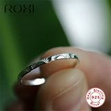 ROXI Dainty Sun Signet Ring 925 Sterling Silver Rings for Women Stackable Ring Eternity Band Silver 925 Jewelry Wedding Bands