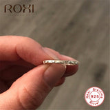 ROXI Dainty Sun Signet Ring 925 Sterling Silver Rings for Women Stackable Ring Eternity Band Silver 925 Jewelry Wedding Bands