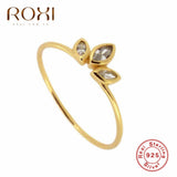 ROXI Dainty White Crystal Rings for Women Simple Horse Eye Rhinestone Wedding Rings Engagement Gifts 925 Sterling Silver Rings