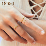 ROXI Fashion 925 Sterling Silver Rings for Women Hollow Cross Rings Infinity Adjustable Antique Rings Anillos Korean Jewelry