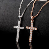 ROXI Fashion Cross Pendants & Necklace for Women Rose Gold Chain collier femme Crystal Necklace Rhinestone Jewelry 2017