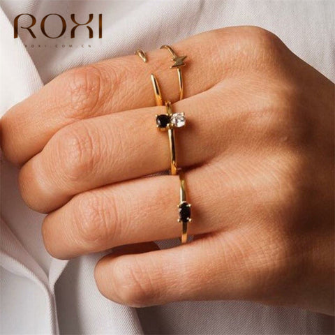 ROXI Fashion Simple Open Ring Finger Jewelry Adjustable Knuckle Rings for Women 100% 925 Sterling Silver Rings Wedding Anillos