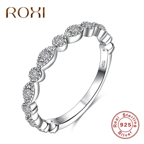 ROXI Romantic Anillos Female Ring Zircon CZ 925 Sterling Silver Engagement Wedding Band Ring for Women Fashion Jewelry