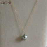 ROXI Simple Fashion Baroque Pearl Jewelry White Freshwater Pearl Pendant Necklace for Women Gold Long Chain Necklace Choker Gift