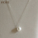 ROXI Simple Fashion Baroque Pearl Jewelry White Freshwater Pearl Pendant Necklace for Women Gold Long Chain Necklace Choker Gift