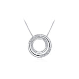 ROXI Statement Necklace Women Rose Gold Color Double Round Pendant Necklace for Woman Crystal Necklace collier femme fantaisie