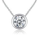 ROXI Women Necklace Round Pendant Necklace with Shining Austrian Zircon Rose Gold Color Necklace Jewelry collier femme Dropship