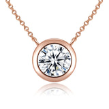 ROXI Women Necklace Round Pendant Necklace with Shining Austrian Zircon Rose Gold Color Necklace Jewelry collier femme Dropship