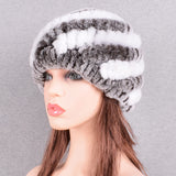 Raglaido Rabbit winter fur hat for Women Russian Real Fur Knitted Cap headgea Winter Warm Beanie Hats 2019 fashion brand LQ11279