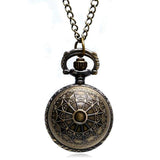 Retro Snitch Ball Shaped Potter Quartz Pocket Watch Fashion Sweater Angel Wings Necklace Chain Gifts for Men Women kids