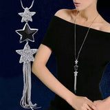 Rhinestone Statement Tassel Long Necklace Women Pendants New Fashion Jewelry Wholesale Sweater Necklaces Gifts