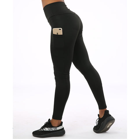 SVOKOR High Waist Polyester Leggings Women Pocket Slim Fit Ankle-Length Pants Breathable Elasticity Fitness Female Legging