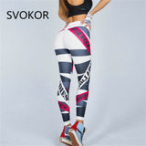 SVOKOR Letter Print Leggings Women Fitness High Waist Push Up Trousers Breathable And Comfortable Workout Girl Leggings