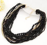 Seblasy Vintage Bohemian Big Statement Beads Chain Tassel Necklaces for Women Maxi Simple Style Tribal Jewelry Handmade Colliers