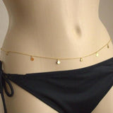 Sexy Body Chain Sequin Simple Gold Coin Belly Chain For Women  Bikini Chain Waist Bodychain Body Brach Jewelry Bijoux