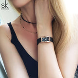 Shengke Women Watches Fashion Geneva Designer Ladies Watch Luxury Brand Rectangle Quartz Gold Wrist Watch Luxury Gifts For Women