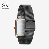 Shengke Women Watches Fashion Geneva Designer Ladies Watch Luxury Brand Rectangle Quartz Gold Wrist Watch Luxury Gifts For Women