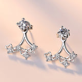 Silver Earring Fashion Pearl Shiny Crystal 925 Sterling Silver Stud Earrings for Women Jewelry Weeding Gift Wholesale