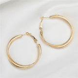 Simple Gold color Big Hoop Earring For Women Statement Fashion Jewelry Accessories Large Circle Round Earrings