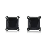 Small Square Black Earrings Classic Fashion Black Stud Earrings Fashion Black Stud Earrings For Lover Men Women 4/5/6/7mm