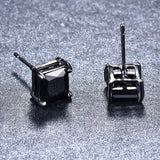 Small Square Black Earrings Classic Fashion Black Stud Earrings Fashion Black Stud Earrings For Lover Men Women 4/5/6/7mm