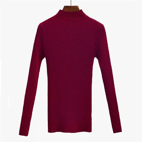 Soft Women Knitted Sweater Turtleneck Solid Long Sleeve Pullover Female 6 Color Cute Sweater Fashion High Quality Ladies Sweater