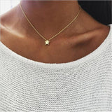 Tenande New Fashion Heart Crystal Necklaces Leaf Moon Choker Necklaces Pendants for Women Beach Style Statement Jewelry Bijoux