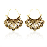 Tocona Vintage Antique Gold Silver Black Hollow Flower Metal Hoop Earrings Punk Alloy Earring Brincos for Women Jewelry 5673