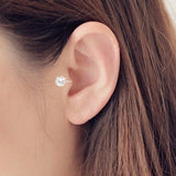 Top Quality 6MM AAA Cezch Zircon Chic Filled Tragus Earring For Women Non Piercing Clip Earring Punk Ear Cuff 2018 Brincos