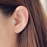 Top Quality 6MM AAA Cezch Zircon Chic Filled Tragus Earring For Women Non Piercing Clip Earring Punk Ear Cuff 2018 Brincos