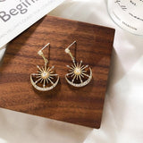 Trendy Crystal Geometric Women Dangle Earrings Solar Moon Crystal Earrings For Women Drops Earrings Bohemian Earrings