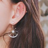 Trendy Crystal Geometric Women Dangle Earrings Solar Moon Crystal Earrings For Women Drops Earrings Bohemian Earrings