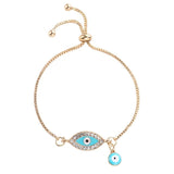 Turkish Blue Crystal Evil Eye Bracelets For Women Handmade Gold Chains Lucky Jewelry Bracelet woman jewelry #287363