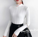 Underwear Woman Autumn and Winter 2019 New Slim Bottom Shirt Long Sleeve Sleeve Tight Knitted Shirt Thickening