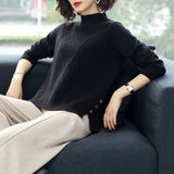 Vangull Half-Turtleneck Knitted Sweaters Women Long Sleeve Thick Soft Sweater Pullovers 2019 Winter New Solid Bottoming-shirt