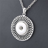 Vintage round 18mm metal xinnver snap necklace & pendant Sterling jewelry with Bead chain statement woman  DIY jewelry ZG037