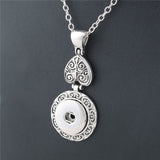 Vintage round 18mm metal xinnver snap necklace & pendant Sterling jewelry with Bead chain statement woman  DIY jewelry ZG037