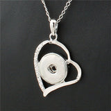 Vintage round 18mm metal xinnver snap necklace & pendant Sterling jewelry with Bead chain statement woman  DIY jewelry ZG037