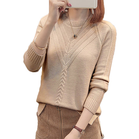 Winter Women pullover sweater fashion Autumn plus size sweaters O-neck knitwear loose knitted sweater female slim casual tops