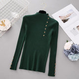 Women Autumn Winter Fashion Slim Femme Elasticity Sweater Casual Half High Collar Neck Soft Pullovers Women  knitted sweater