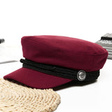Women Baseball Cap Hats For Women Winter Octagonal Fashion French Wool Baker's Boy Hat Cap Female Black Streetwear Caps 2019