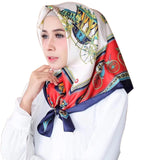 Women hijab scarf Fashion Imitation Silk Scarves large Square Muslim Scarf Printed Different Colors Lady Shawl